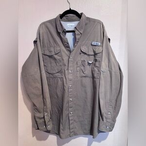 Columbia Military Green Men’s Fishing Shirt, Oversized XL, Gently Used